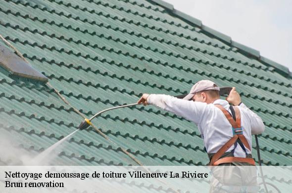 Nettoyage demoussage de toiture  villeneuve-la-riviere-66610 Brun renovation